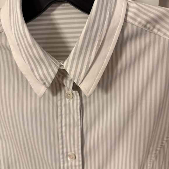 DOLCE GABBANA Womens Button Up Shirt Gray & White Stripes Size US 8 EU 44 - Picture 2 of 15